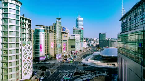 Seoul-City-Shopping-Bereich-Timelapse