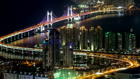 Busan,-Corea-del-sur-vista-aérea-timelapse