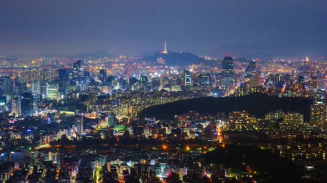 Timelapse-de-la-ciudad-de-Seúl,-Corea-del-sur
