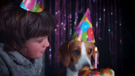 4-k-Geburtstag-Kind-und-Hund-mit-Hut-und-Kuchen