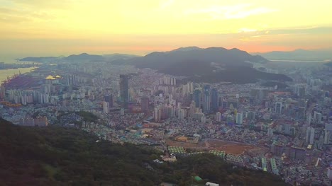 Aerial-View-of-Busan-city-cityscape-South-Korea