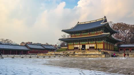 Vídeo-timelapse-de-Changdeokgung-Palace-en-la-ciudad-de-Seúl,-Corea-del-sur-lapso-4K