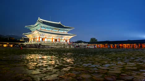 Time-lapse-of-Gyeongbokgung-palace-in-Seoul,South-Korea