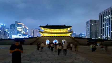 Lapso-de-tiempo-del-Palacio-de-Gyeongbokgung-en-Seúl,-Corea-del-sur