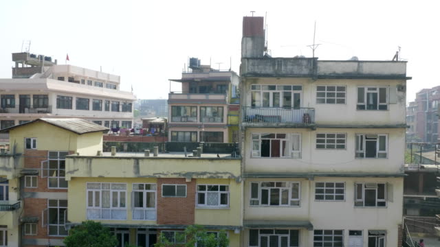 Panorama-view-over-Kathmandu-city-with-roofs,-Nepal.