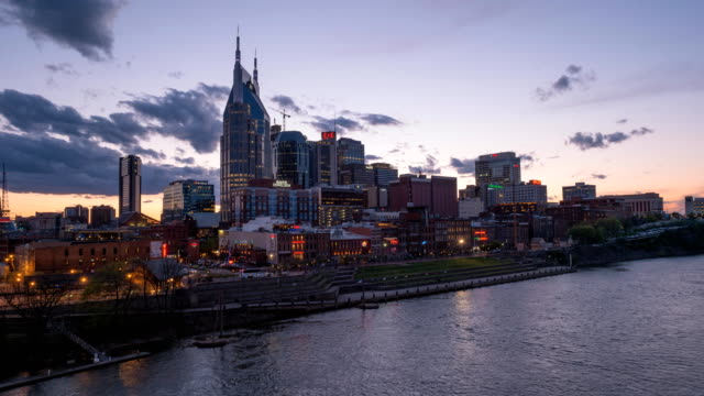 a-sunset-timelapse-of-the-city-of-nashville-from-a-bridge