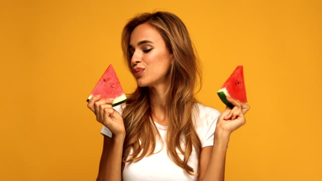 Beautiful-woman-holding-watermelon