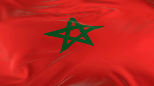 waving--looped-flag-as--background-Morocco