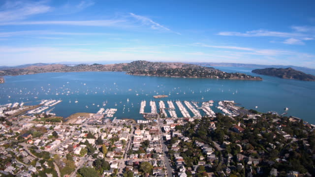 Sausalito-CA-Richardson-Bay-Aerial-Perspective-Harbor-View-of-Belvedere-Island