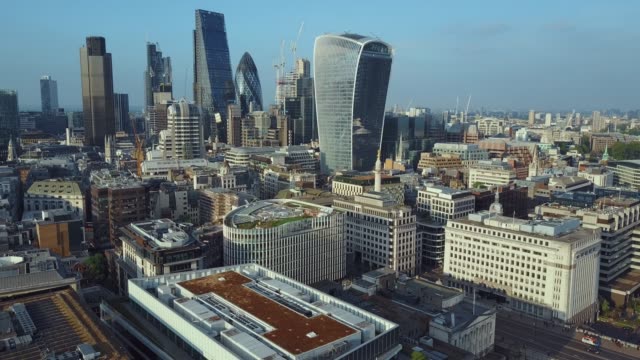 Beautiful-aerial-view-of-the-London-business-district-and-London-city