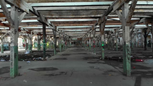 Old-abandoned,-deserted-factory-hall