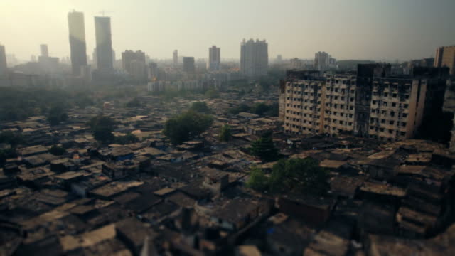 Mumbai-slum-mit-einem-tilt-shift-Effekt.