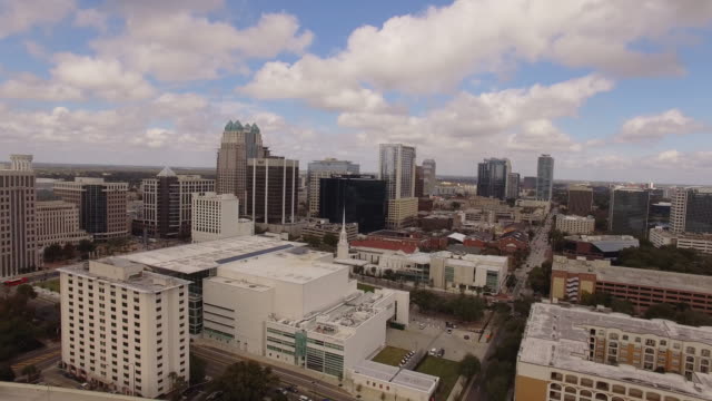 Vista-aérea-de-la-ciudad,-del-centro-de-la-ciudad-de-Orlando