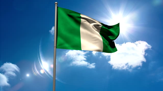 Nigeria-bandera-nacional-Saludar-con-la-mano-en-la-esfera