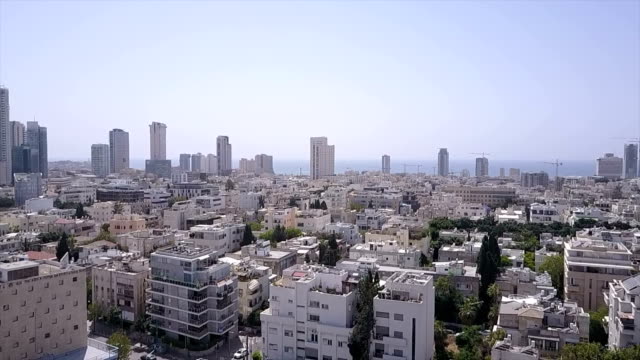 Israel,-Tel-Aviv,-Arieal-Ansicht---Skyline-von-tel-aviv