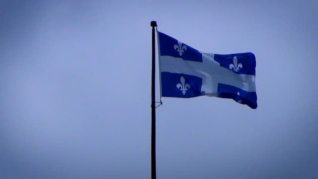 Provincial-Flag-Of-Quebec-In-Canada.