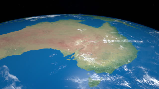 Australien-in-Planetenerde-aus-dem-Weltraum-kreisenden