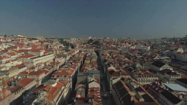 Portugal-sonnigen-Tag-Zeit-Lissabon-Stadtbild-aerial-Panorama-4k
