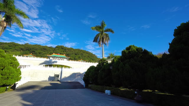 Schöne-Architekturgebäude-des-national-Palastmuseum-in-Taipei-City,-Taiwan