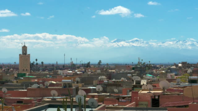 Skyline-of-Marrakech,-Morocco