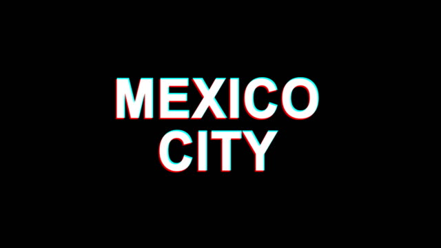Mexiko-Stadt-Glitch-Effekt-Text-Digitale-TV-Verzerrung-4k-Loop-Animation