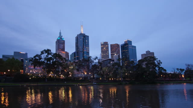 Melbourne-Sonnenuntergang-Zeitraffer-Film