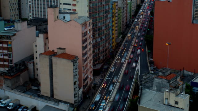 Sao-Paulo-ciudad,-lapso-de-tiempo-del-día-a-la-noche