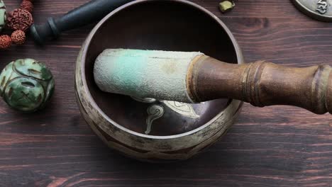 Copper-Singing-Bowl-with-Asian-religious-objects