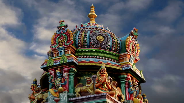 Templo-hindú-tradicional,-sur-de-la-India,-Kerala