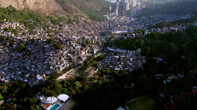 Aerial-view-of-Rocinha's-largest-favela,-Rio-de-Janeiro