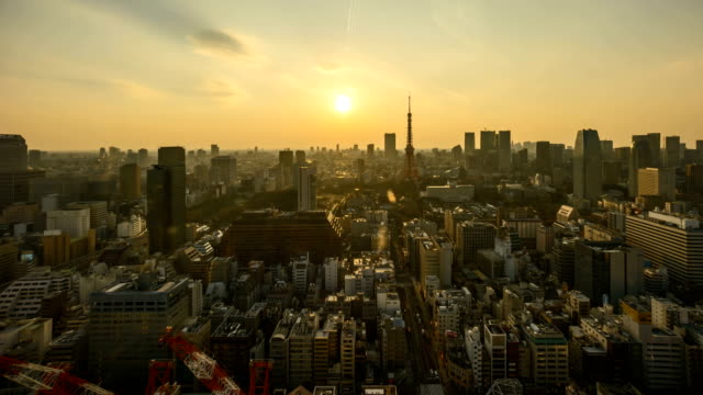 day-to-night-sunset-scene-at-Tokyo-city