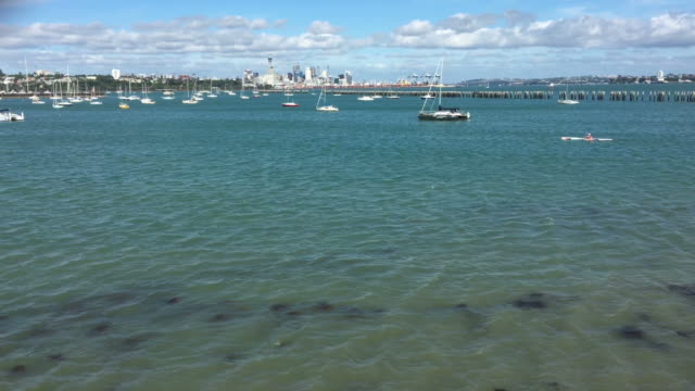 Person-Kayaking-against-Auckland-skyline