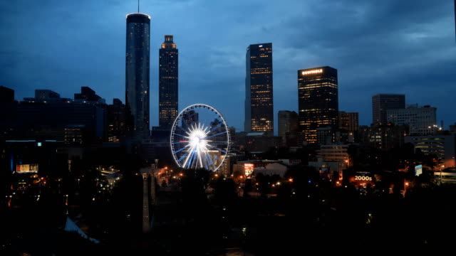 Atlanta-Centennial-Olympic-Park-Abenddämmerung-Zeitraffer