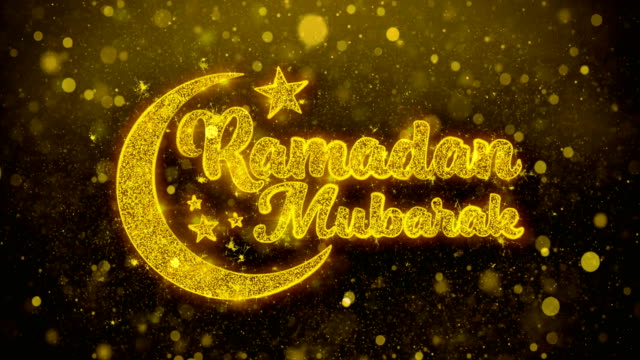 Ramadan-Mubarak-Wish-Text-On-Golden-Glitter-Shine-Particles-Animation