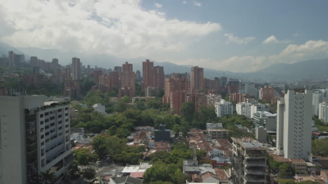 Aerial-drone-shot-of-Medellin-in-Colombia