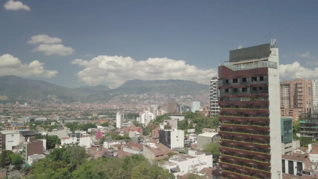 Aerial-drone-shot-of-Medellin-in-Colombia