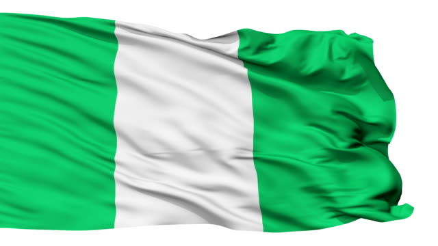 Isolierte-Wehende-Nationalflagge-von-Nigeria