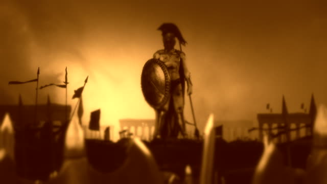 Espartano-soldado-después-de-una-heroica-batalla-con-su-ejército-masivo