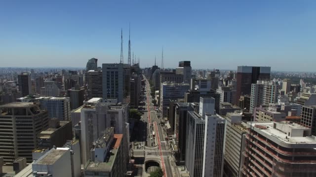 Luftaufnahme-der-Paulista-Avenue,-Sao-Paulo,-Brasilien