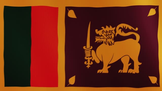 Animación-que-agita-la-bandera-de-Sri-Lanka.-Pantalla-completa.-Símbolo-del-país