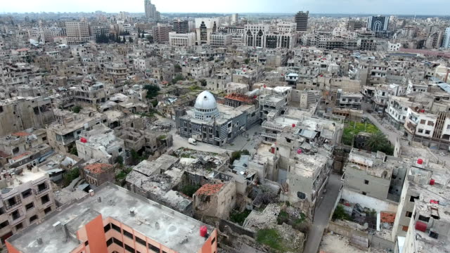 Luftaufnahme-des-zerstörten-Homs-in-Syrien