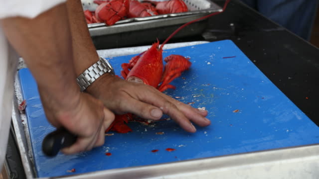 A-chef-prepares-lobster-in-PEI-Canada