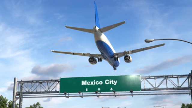 Flugzeug-Landung-Mexiko-Stadt