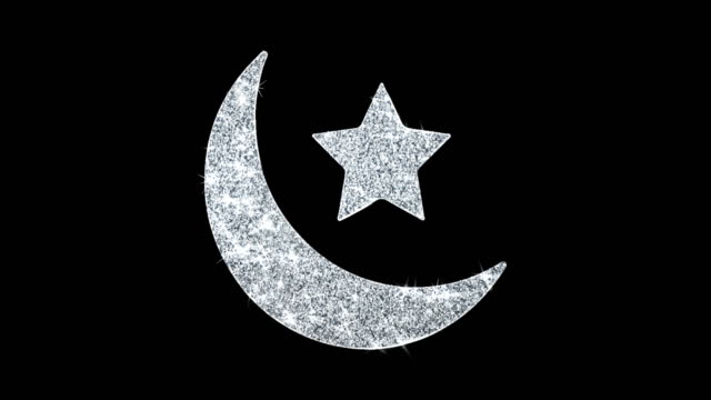 Eid-islamische-Ikone-glänzende-Glitter-Schleife-blinkende-Partikel.