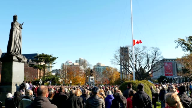 Wide-Angle-View-of-Remembrance-Day-Memorial-Service-in-front-of-Cenotaph