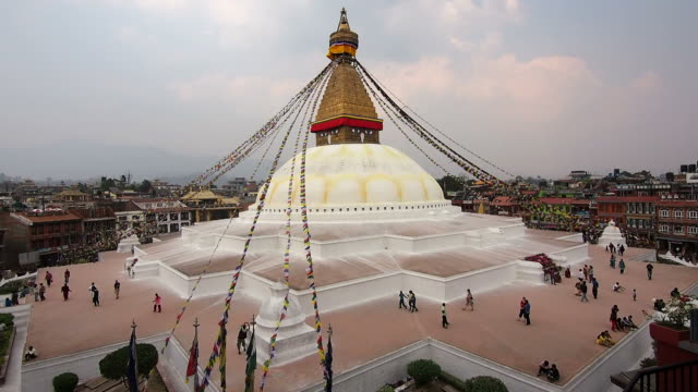 Vista-General-del-Boudhanath-por-estupa-en-Katmandú,-Nepal