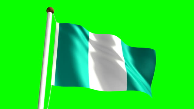 Nigeria-Flagge-(mit-grünen-Bildschirm