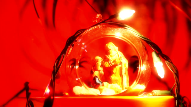 Nativity-scene-in-a-Christmas-ball-with-lights