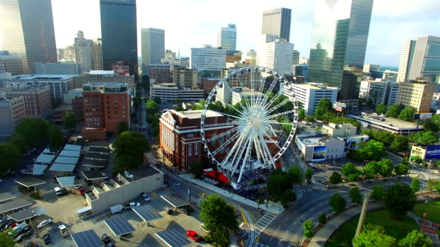 Parque-Centennial-de-Atlanta,-Georgia,-el-vídeo-aéreo