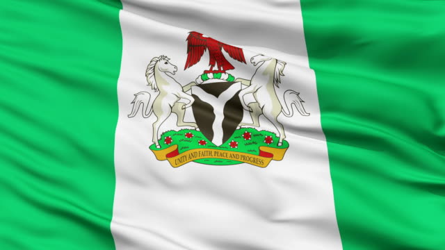 Abuja-Stadt-Nahaufnahme-Wehende-Flagge